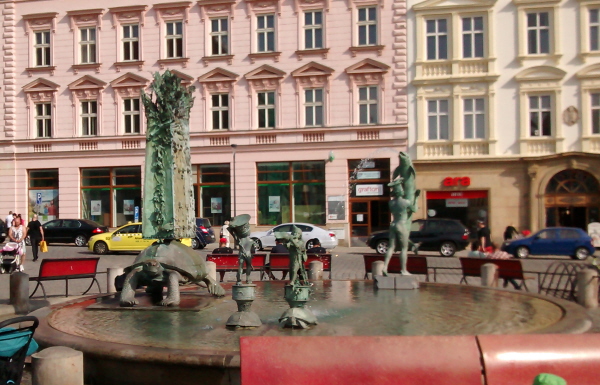 Arion fountain in Olomouc Upper Square fountain